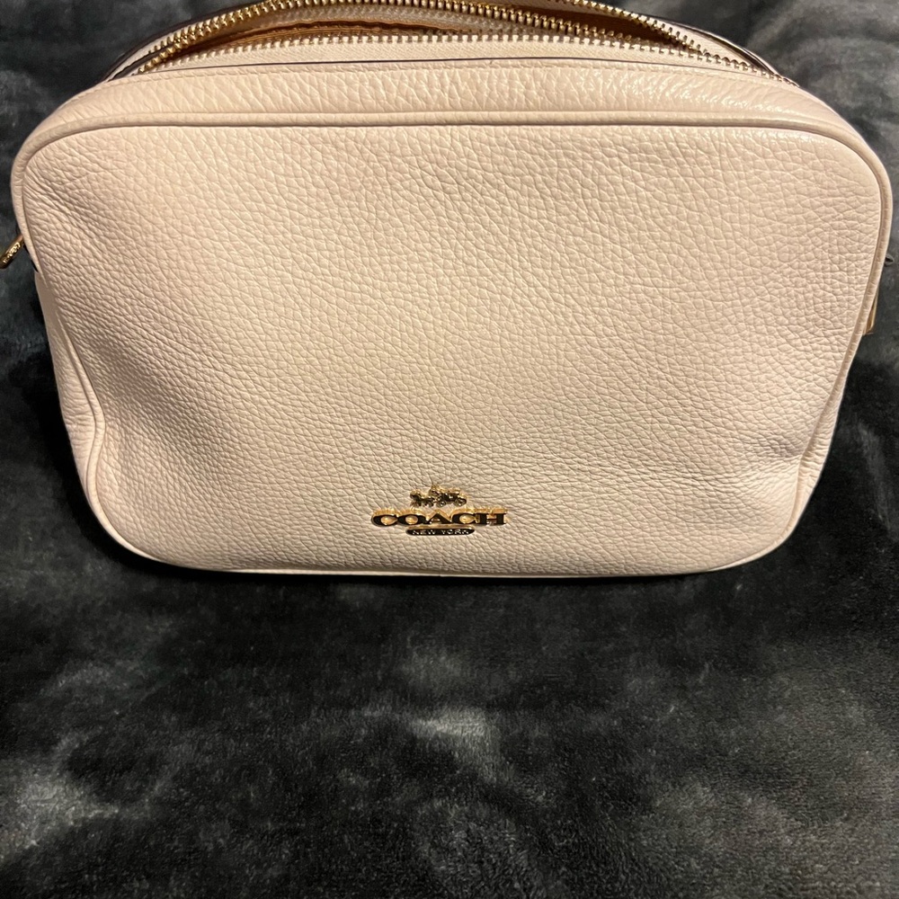 Coach Cream Leather Crossbody Bag.